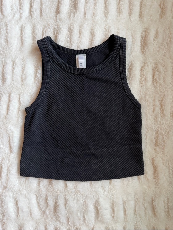 Nikibiki Tops - Nikibiki Black Ribbed Crop Tank OS